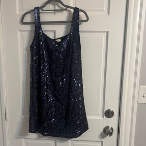 Sequin Black Midi Dress